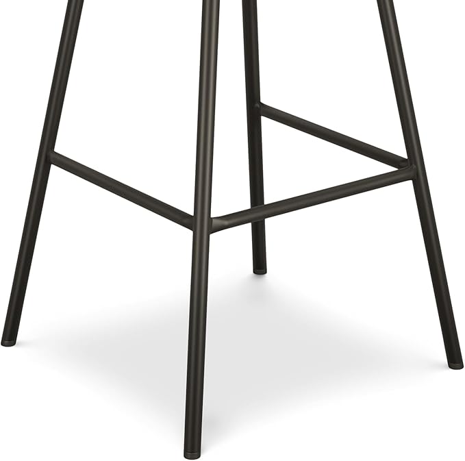 SIMPLIHOME Giselle Swivel Bar Stools (Set of 2) - 29 inch Seat Height Upholstered Metal Chairs in Natural Polyester Linen, Contemporary Seating for Kitchen or Bar with Cushioned Seat and Back