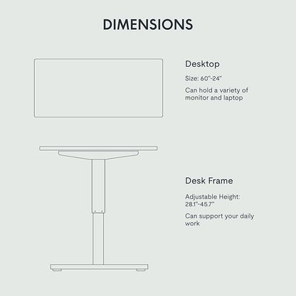 FLEXISPOT EN1 One-Piece Adjustable Stand Up Desk - 60 x 24 Inches Electric Standing Desk with Seamless Desktop (Silver Frame + Mahogany Top, 2 Packages)