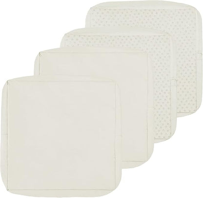Easy-Going Waterproof Patio Cushion Covers 22x20x4 inch 4 Pack Replacement Non-Slip Outdoor Seat Cushion Slipcover with Zipper. Cream