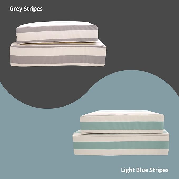 Outdoor Seat Cushions Set for Patio Furniture Deep Seating Patio Cushion Set Weather-Resistant Thick Cushions 25.6" W x 25.6" D x 5”T,Black Stripes