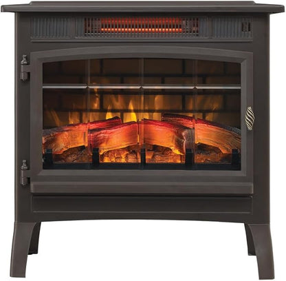 duraflame Freestanding Electric Fireplace Stove Heater with 3D Flame Effect for 1,000 Sq. Ft, Bronze