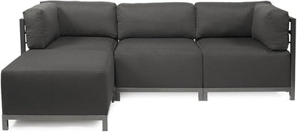 Howard Elliott Axis Chair with Cover for Both Indoor & Outdoor Seating, Cushioned Chair & Seating Titanium Frame Chair for Living Room, Office and Bedroom, 30.5 x 32.5 x 30 Inches, Sterling Charcoal