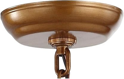 JONATHAN Y JYL7437B Pagoda Lantern Dimmable Adjustable Metal LED Pendant Classic Traditional Farmhouse Dining Room Living Room Kitchen Foyer Bedroom Hallway, 16 in, Antique Gold
