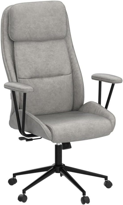 High Back Office Desk Chair,Ergonomic Reclining Office Chair,Modern Swivel Computer Chair,Conference Room Chairs,Grey Leather Chair with Lumbar Support,330lbs
