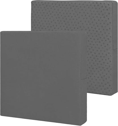 Easy-Going Waterproof Patio Cushion Covers ONLY Cover 24x24x4 inch 2 Pack Replacement Non-Slip Outdoor Seat Cushion Slipcover with Zipper. Dark Gray