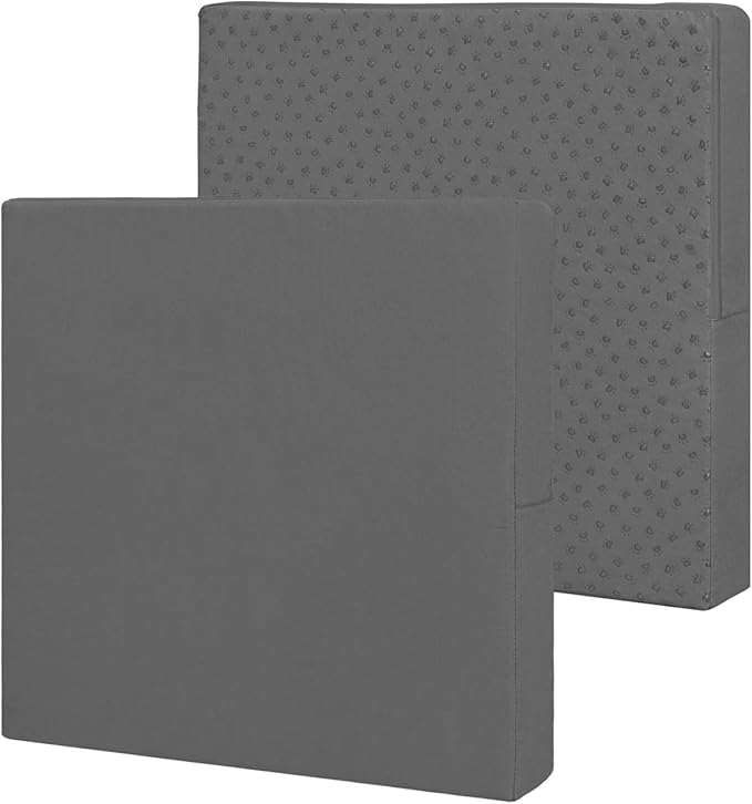 Easy-Going Waterproof Patio Cushion Covers ONLY Cover 24x22x4 inch 2 Pack Replacement Non-Slip Outdoor Seat Cushion Slipcover with Zipper. Dark Gray