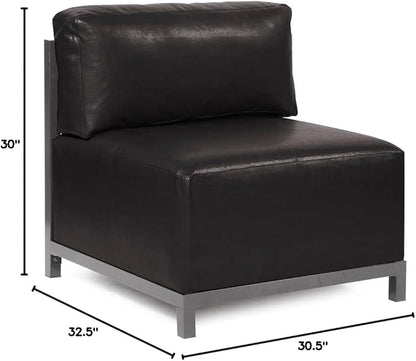 Howard Elliott Axis Chair with Cover for Both Indoor & Outdoor Seating, Cushioned Chair & Seating Titanium Frame Chair for Living Room, Office and Bedroom, 30.5 x 32.5 x 30 Inches, Avanti Black