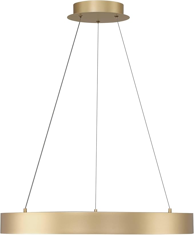 Possini Euro Design Cafferty Soft Sanded Gold Ring Pendant Lighting 23 1/2" Wide Modern Dimmable LED Fixture for Dining Room House Home Foyer Kitchen Island Entryway Bedroom Living High Ceilings