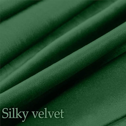 lalaLOOM Velvet Throw Pillow Covers, Set of 2, 20x20 Decorative Square Pillows Home Decor, Soft Accent Cases, Silky Machine Washable Pillowcases for Sofa, Couch, Bedroom, Living Room, Hunter Green