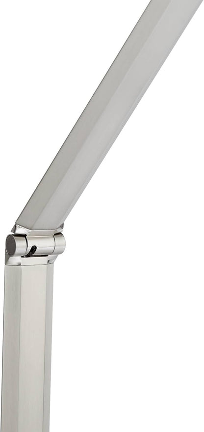 Possini Euro Design Kobie Modern Industrial 50" Tall Standing Floor Lamp Task LED Dimmable Silver Metal Satin Nickel Finish for Living Room Bedroom House Reading Office Home Decor Entryway