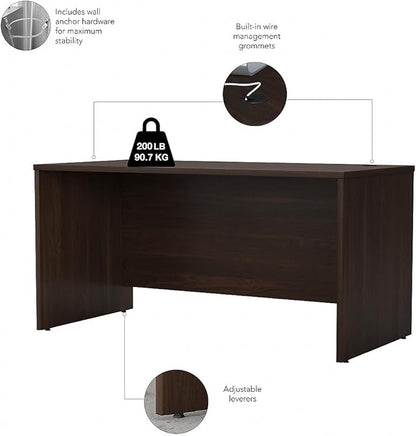 Bush Business Furniture Studio C 60W x 30D Office Desk in Black Walnut, Computer Table for Home or Professional Workspace