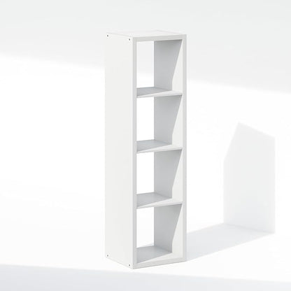 Furinno Cubic Closet Organizers and Storage, 4-Cube Closet Organizer, Open Shelf Closet Storage, Extra Thick Frame for Wardrobe, Bedroom, Living Room, White
