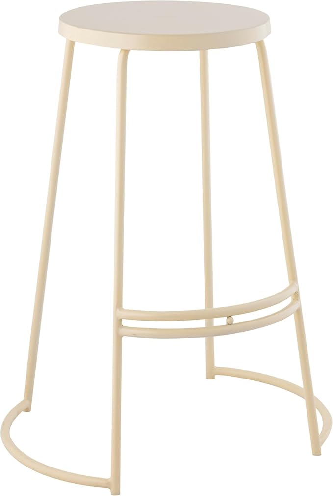 JONATHAN Y BSL1001D Hula 28.75" Modern Designer Iron Curved Backless Bar Stool for Home, Kitchen, Dining Room, Workspaces, Cafes and Resturants, Almond Frame