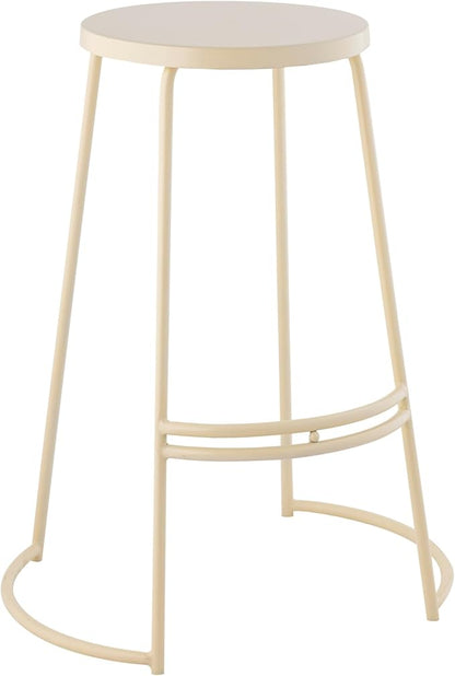 JONATHAN Y BSL1001D Hula 28.75" Modern Designer Iron Curved Backless Bar Stool for Home, Kitchen, Dining Room, Workspaces, Cafes and Resturants, Almond Frame