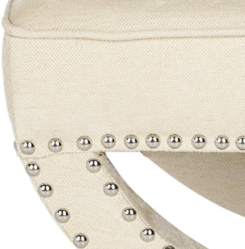 Safavieh MCR4645 Mystic Upholstered Ottoman Color: Cream