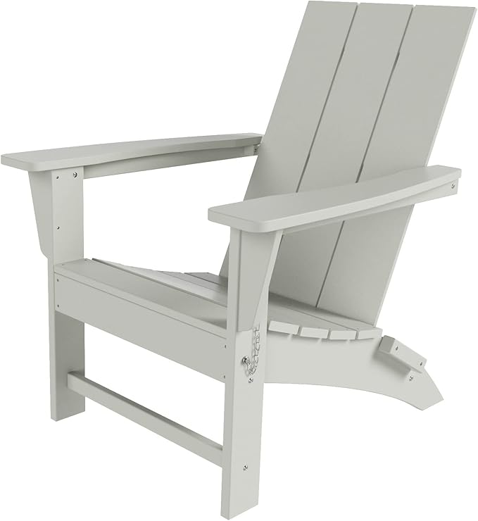 Costaelm Folding Adirondack Chairs, Outdoor Patio Adjustable Lawn Chairs, Weather Resistant Outside Firepit Chairs for Porch, Poolside, Garden, Backyard Deck, Sand