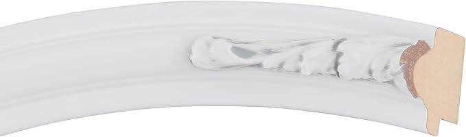 OVALCREST Oval Beveled Wall Mirror for Home Decor - Florence Style - Linen White - 34" x 24"