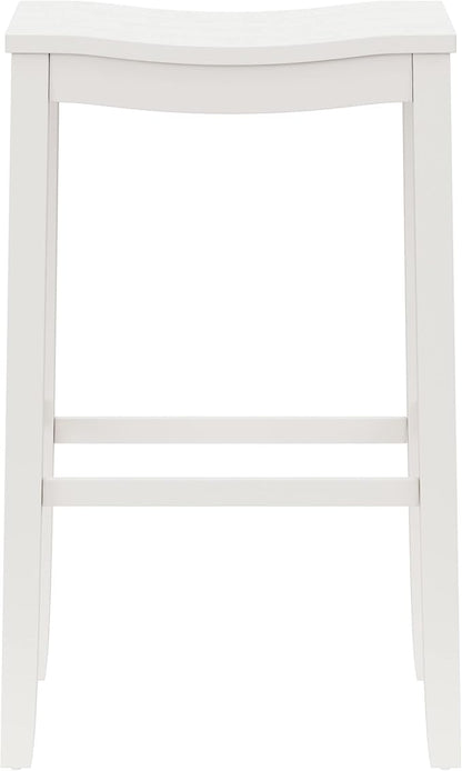 Hillsdale Furniture Fiddler Backless Saddle Bar Stool, White