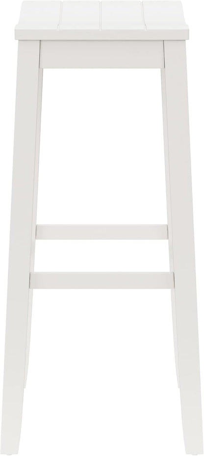 Hillsdale Furniture Fiddler Backless Saddle Bar Stool, White