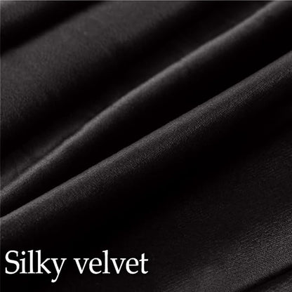 lalaLOOM Velvet Throw Pillow Covers, Set of 2, 18x18 Decorative Square Pillows Home Decor, Soft Accent Cases, Silky Machine Washable Pillowcases for Sofa, Couch, Bedroom, Living Room, Jet Black