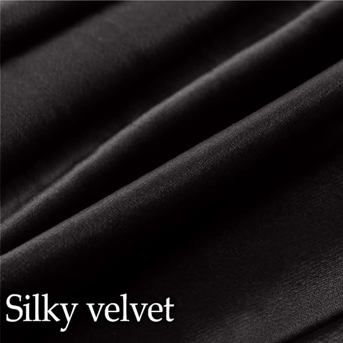 lalaLOOM Velvet Throw Pillow Covers, Set of 2, 20x20 Decorative Square Pillows Home Decor, Soft Accent Cases, Silky Machine Washable Pillowcases for Sofa, Couch, Bedroom, Living Room, Jet Black