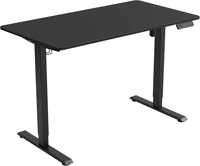 FEZIBO One-Piece Standing Desk Adjustable Height Stand up Home Office Desk, 40x24 Inch Electric Standing Computer Desk, with 4 Memory Presets, Headphone Hook, Black