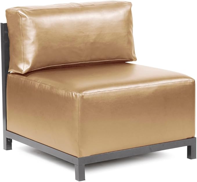 Howard Elliott Axis Chair with Cover for Both Indoor & Outdoor Seating, Cushioned Chair & Seating Titanium Frame Chair for Living Room, Office and Bedroom, 30.5 x 32.5 x 30 Inches, Luxe Gold