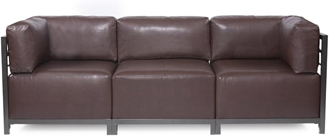Howard Elliott Axis Chair with Cover for Both Indoor & Outdoor Seating, Cushioned Chair & Seating Titanium Frame Chair for Living Room, Office and Bedroom, 30.5 x 32.5 x 30 Inches, Avanti Pecan