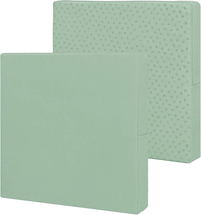 Easy-Going Waterproof Patio Cushion Covers 22x20x4 inch 2 Pack Replacement Non-Slip Outdoor Seat Cushion Slipcover with Zipper. Greyish Green