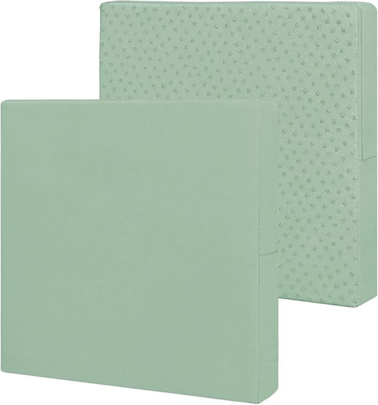 Easy-Going Waterproof Patio Cushion Covers 22x22x4 inch 2 Pack Replacement Non-Slip Outdoor Seat Cushion Slipcover with Zipper. Greyish Green