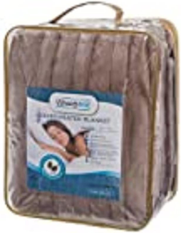 Beautyrest Heated Electric Blanket for Cold Weather, Fast Heating Heated Blanket, Auto Shut Off, Virtually Zero EMF, Multi Heat Setting, UL Certified, Sapphire Queen (90 inx84 in)