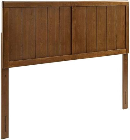 Pemberly Row King Modern Rubberwood and MDF Headboard in Walnut
