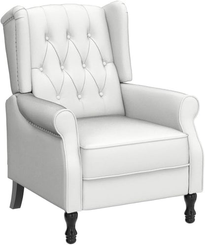Artechworks Winged Velvet Modern Accent Chair Tufted Arm Club Chair Linen Single Sofa with Wooden Legs Comfy Upholstered for Reading Living Room Bedroom Office, Beige