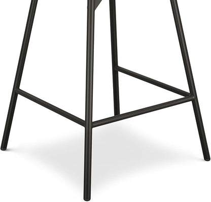 SIMPLIHOME Giselle Counter Stools (Set of 2) - 24 Inch Seat Height Swivel Upholstered Metal Kitchen Stools in Light Grey Polyester Linen, Contemporary Modern Seating with Padded Seat and Backrest
