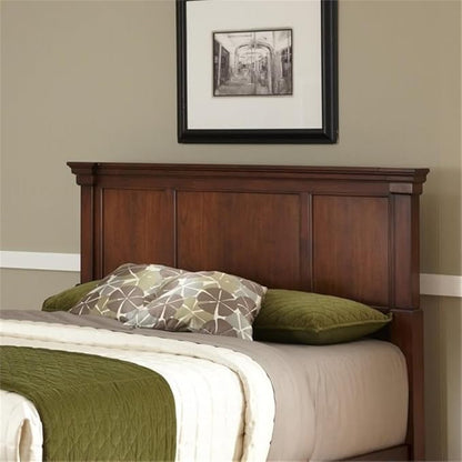 BOWERY HILL 52" x 82" Traditional Wood King Headboard with Recessed Frame Moldings and Carved Detailed, Some Assembly Required, in Warm Cherry Brown Finish