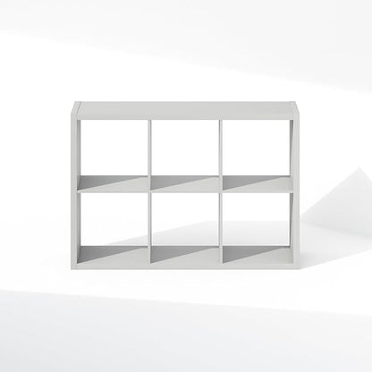 Furinno Cubic Closet Organizers and Storage, 6-Cube Closet Organizer, Open Shelf Closet Storage, Extra Thick Frame for Wardrobe, Bedroom, Living Room, Light Grey