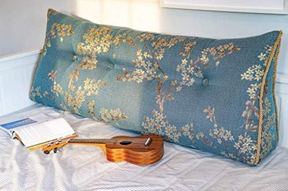 WOWMAX Headboard Pillow – King Size Reading Wedge Backrest for Bed, Handmade Firm Support Bolster Cushion with Removable Cover, Premium Bed Rest Pillow