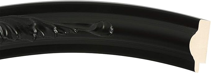 OVALCREST Oval Beveled Wall Mirror for Home Decor - Florence Style - Matte Black - 28" x 24"