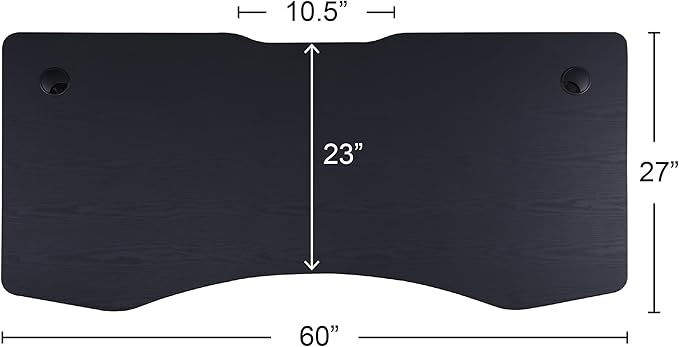 ApexDesk Elite Pro Series 60" x 27" Electric Height Adjustable Stand up Desk, Sit Stand Home Office Desk, Computer Desk - Curved Black