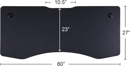 ApexDesk Elite Pro Series 60" x 27" Electric Height Adjustable Stand up Desk, Sit Stand Home Office Desk, Computer Desk - Curved Black