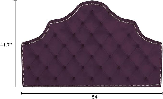 Safavieh MCR4034F-T Mercer Collection Arebelle Aubergine Velvet Headboard, Twin, Purple