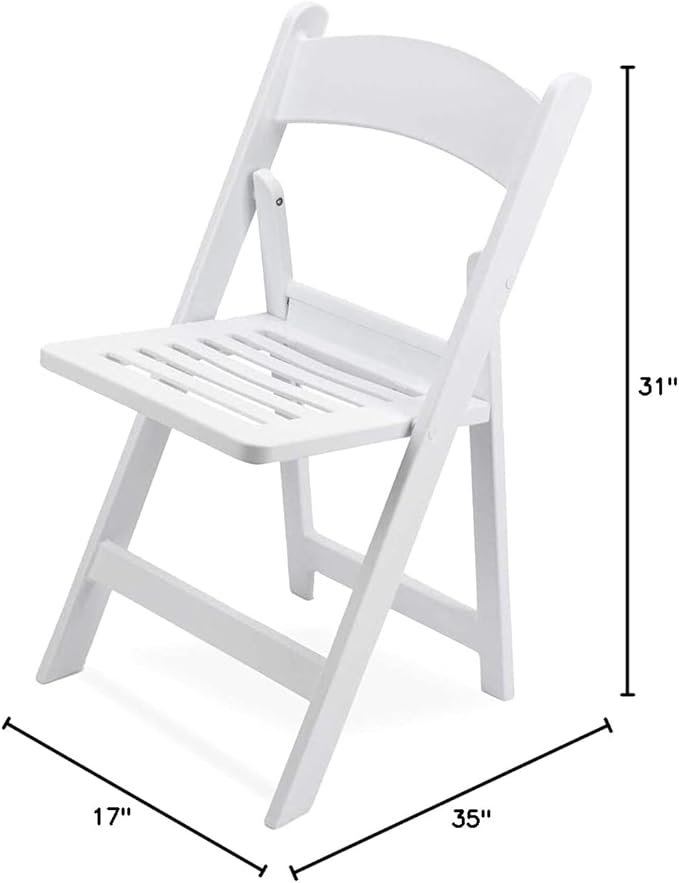EventStable Titan PRO Resin Folding Chair - Indoor/Outdoor Lightweight Chair - Slatted Seat Folding Chair for Weddings Parties Events - 50 Pack