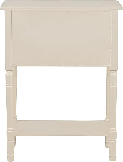Knocbel Slim Antique Entry Console Table with 3 Drawers & Bottom Open Shelf, Solid Wood Narrow Sofa Couch Table for Entryway Hallway Living Room 23.7" W x 13" D x 31.4" H Beige