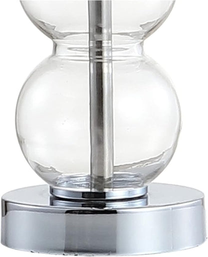 JONATHAN Y JYL1021D February 21" Glass/Metal LED Table Lamp Contemporary Bedside Desk Nightstand Lamp for Bedroom Living Room Office College Bookcase LED Bulb Included, Clear/Chrome