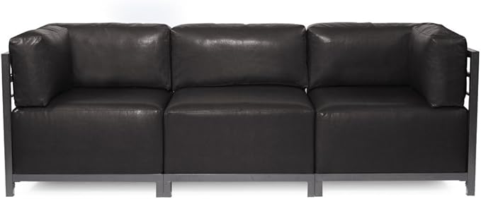 Howard Elliott Axis Chair with Cover for Both Indoor & Outdoor Seating, Cushioned Chair & Seating Titanium Frame Chair for Living Room, Office and Bedroom, 30.5 x 32.5 x 30 Inches, Avanti Black