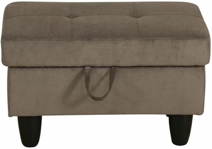 Ottoman Storage Ottoman Bench Corduroy Footrest Footstool with Hinged Lid for Living Room, Bedroom, Entryway, Brown, 28.5"X19"X17.5"