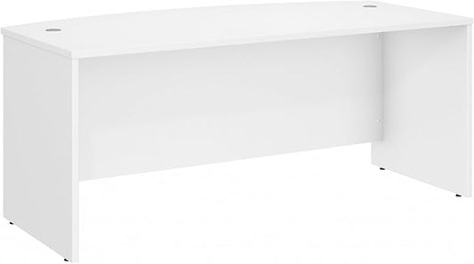 Bush Furniture BSHSCD172WH Studio C White 72W x 36D Bow Front Desk