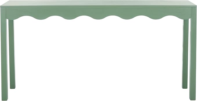 SAFAVIEH Home Collection Lilith Farmhouse French Country Sage Wavy Console Table for Entryway, Living Room, Foyer