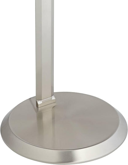 Possini Euro Design Kobie Modern Industrial 50" Tall Standing Floor Lamp Task LED Dimmable Silver Metal Satin Nickel Finish for Living Room Bedroom House Reading Office Home Decor Entryway