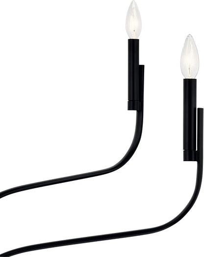 KICHLER Livadia 6-Light Chandelier, Soft Modern-Light in Black, for Foyer, Great Room, or Vaulted Dining or Bedroom (33" x 36.25"), 52673BK